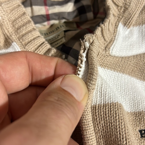 Burberry Tan and White Striped Kids Hoodie - Picture 10 of 14